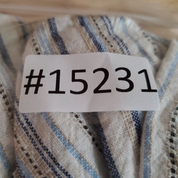 Violet Weekend Dress Womens XL Multicolor Stripe V-Neck Sleeveless Linen Blend - Picture 11 of 11